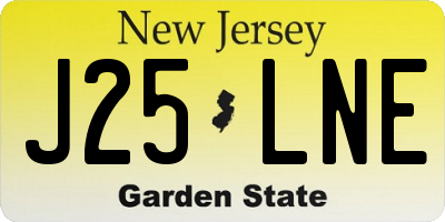 NJ license plate J25LNE