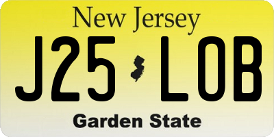 NJ license plate J25LOB