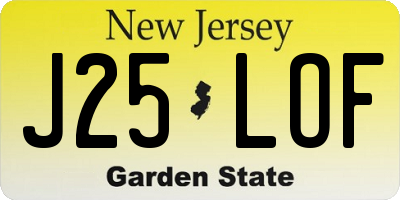 NJ license plate J25LOF