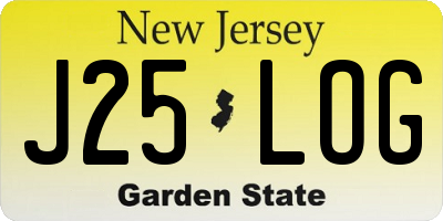 NJ license plate J25LOG