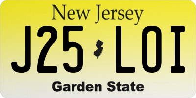 NJ license plate J25LOI