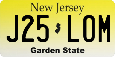 NJ license plate J25LOM