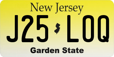 NJ license plate J25LOQ
