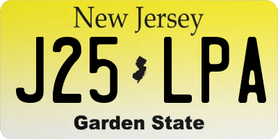 NJ license plate J25LPA