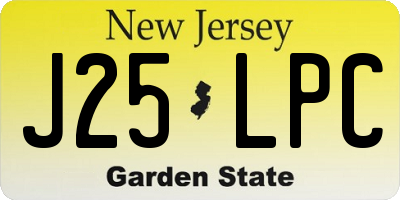 NJ license plate J25LPC
