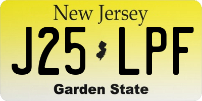 NJ license plate J25LPF
