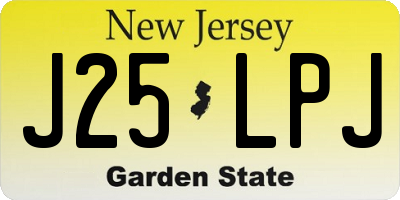 NJ license plate J25LPJ