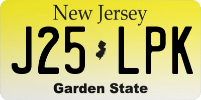 NJ license plate J25LPK