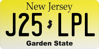 NJ license plate J25LPL