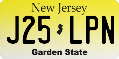 NJ license plate J25LPN