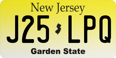 NJ license plate J25LPQ