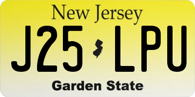 NJ license plate J25LPU