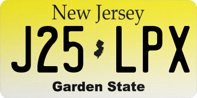 NJ license plate J25LPX