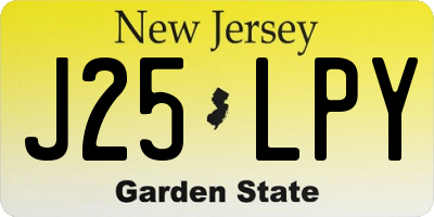 NJ license plate J25LPY