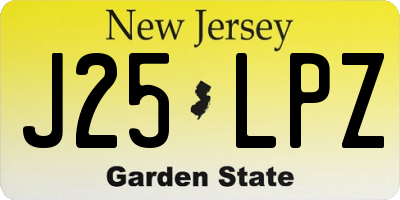 NJ license plate J25LPZ