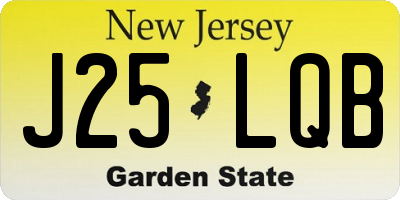 NJ license plate J25LQB