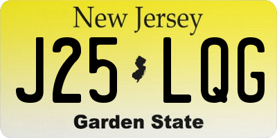 NJ license plate J25LQG