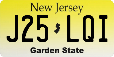 NJ license plate J25LQI