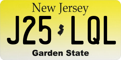 NJ license plate J25LQL