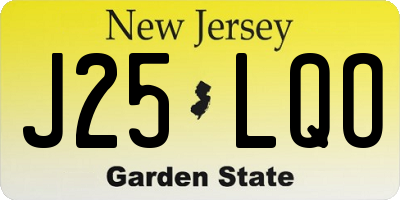 NJ license plate J25LQO