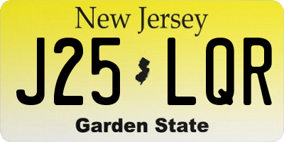 NJ license plate J25LQR