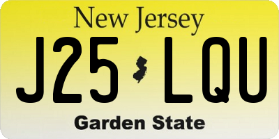 NJ license plate J25LQU