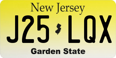 NJ license plate J25LQX