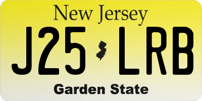 NJ license plate J25LRB