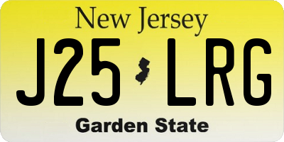 NJ license plate J25LRG