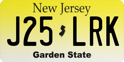 NJ license plate J25LRK