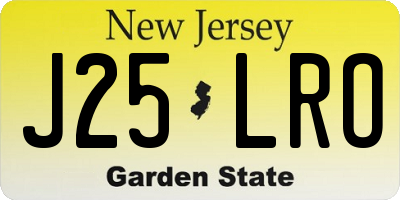 NJ license plate J25LRO