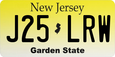 NJ license plate J25LRW