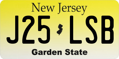 NJ license plate J25LSB