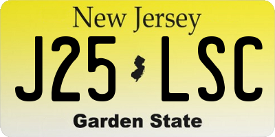 NJ license plate J25LSC