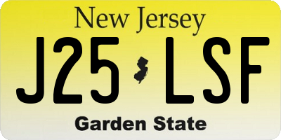NJ license plate J25LSF