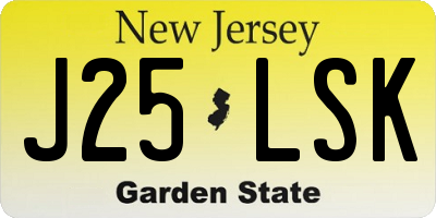 NJ license plate J25LSK