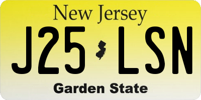 NJ license plate J25LSN