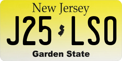 NJ license plate J25LSO
