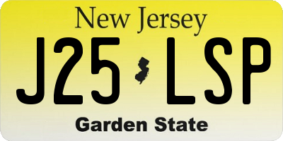 NJ license plate J25LSP
