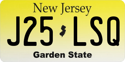 NJ license plate J25LSQ