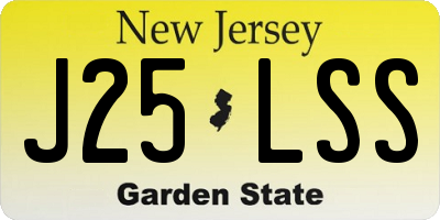 NJ license plate J25LSS