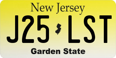 NJ license plate J25LST