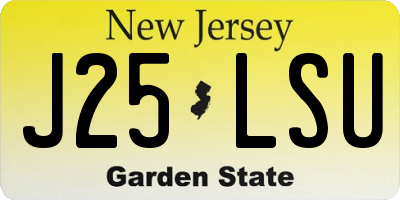 NJ license plate J25LSU