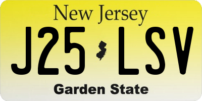 NJ license plate J25LSV