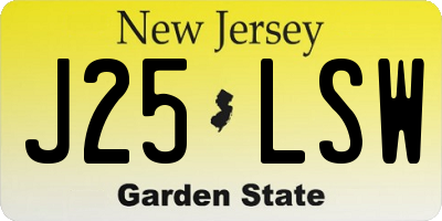 NJ license plate J25LSW
