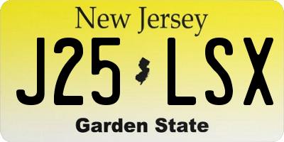NJ license plate J25LSX