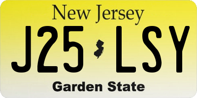 NJ license plate J25LSY