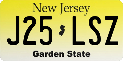 NJ license plate J25LSZ