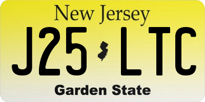 NJ license plate J25LTC