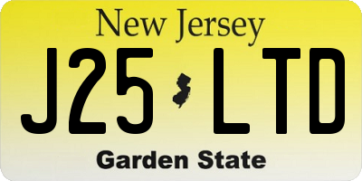 NJ license plate J25LTD